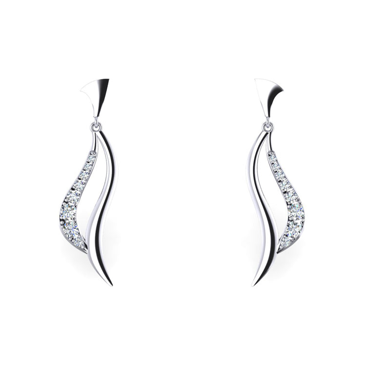 Elegance Two Strand Platinum and Diamond Earrings