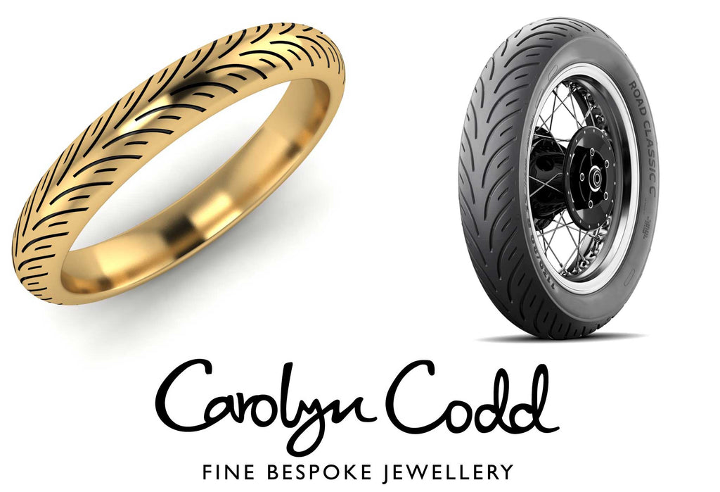 Motor Cycle Tire Bespoke Wedding Ring
