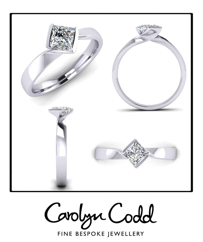 Ribbon Design Bespoke Engagement Ring