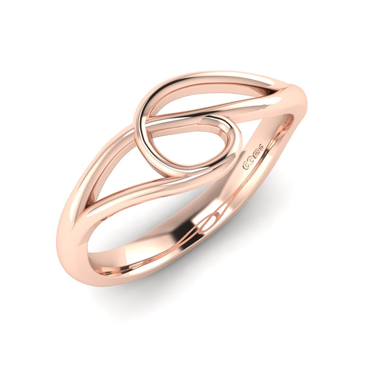 18ct Rose Gold Curlicue Ring Perspective View