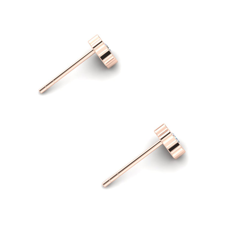 18ct Rose Gold and Fine Diamond Shimmer Stud Earrings Perspective View