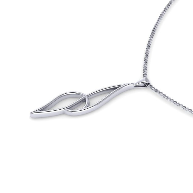 18ct White Gold Curlicue Pendant Perspective View