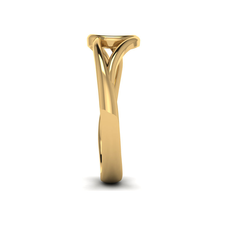18ct Yellow Gold Curlicue Ring Side View