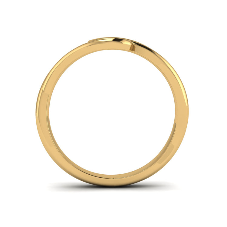 18ct Yellow Gold Curlicue Ring Through Finger View