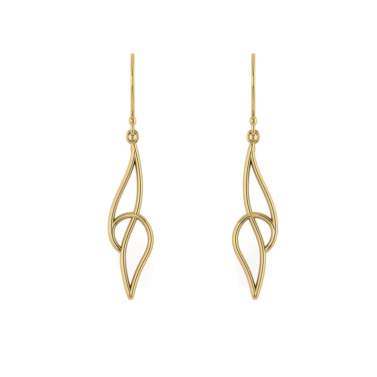 18ct Yellow Gold Curlicue Earrings