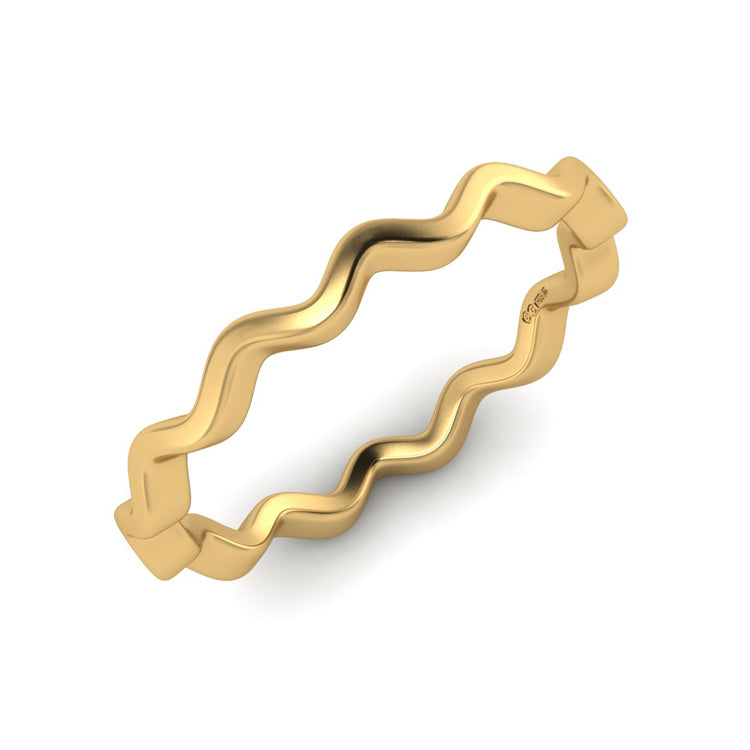 18ct Yellow Gold Shimmer Ring Perspective View