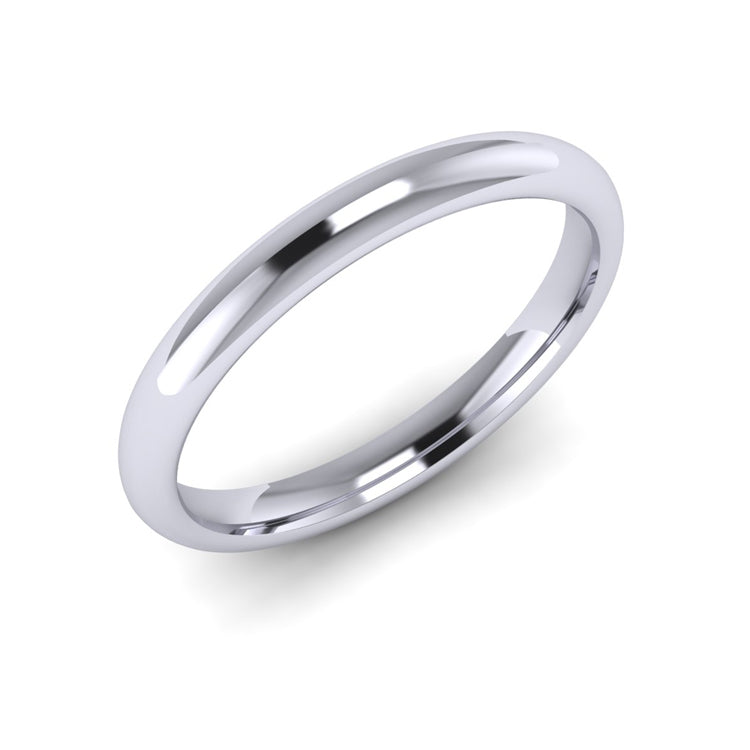 2.5mm Platinum Wedding Ring Perspective View