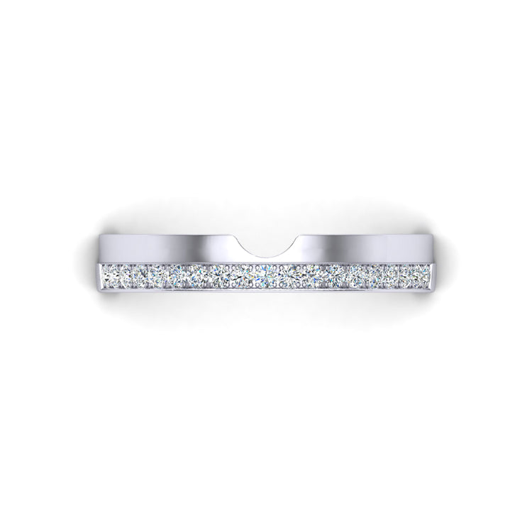 Platinum and Fine Diamond Fitted Wedding Ring Looking Down View