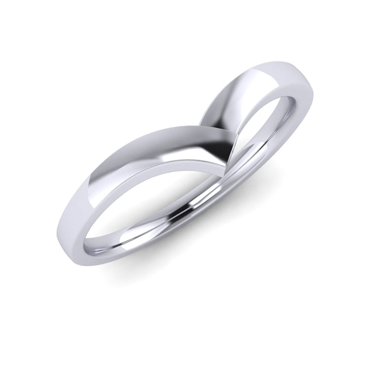 Platinum Fitted Wedding Ring Perspective View