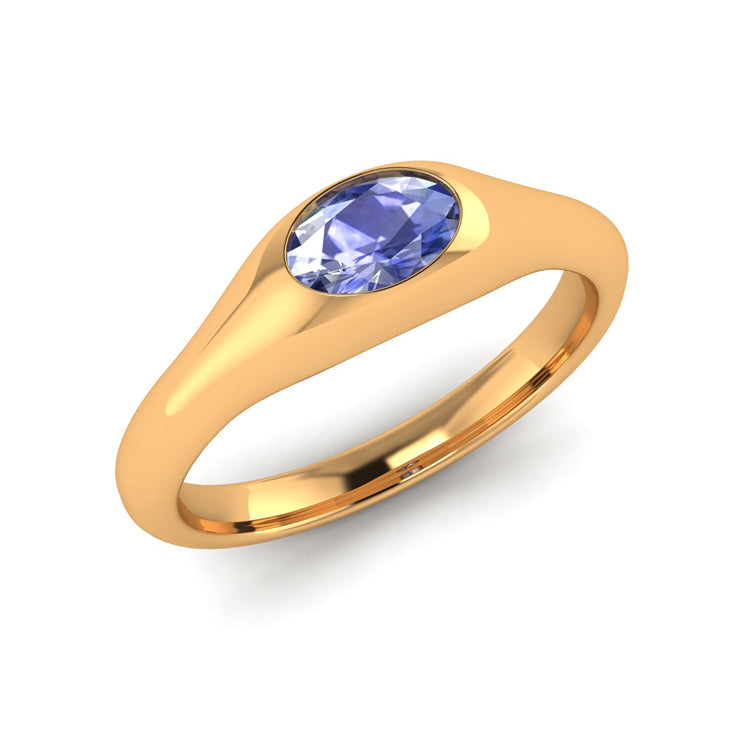 Ceylon Sapphire Solitaire Ring Perspective View