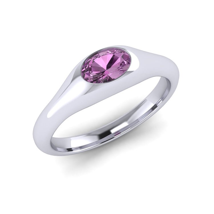 Purple Sapphire Solitaire Ring Perspective View