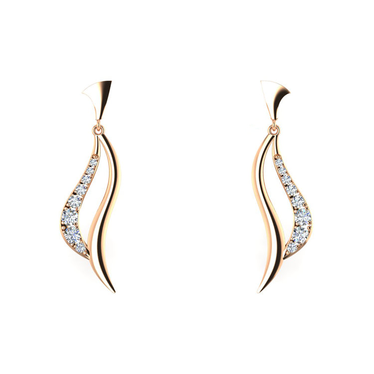 Elegance Rose Gold and Diamond Earrings