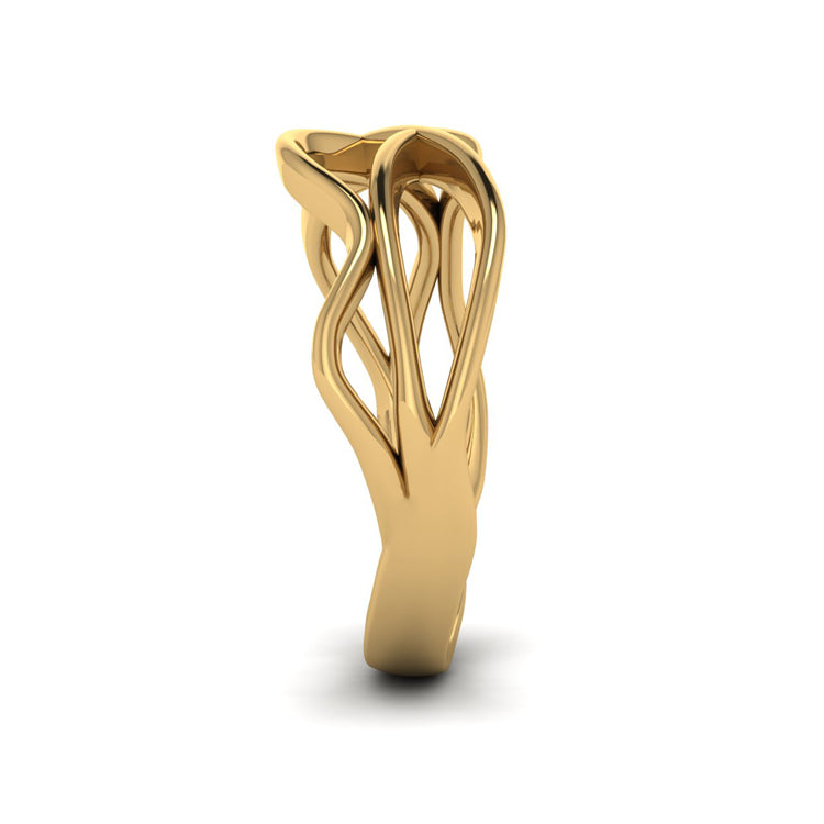 18ct Gold Open Wave Curlicue Ring Side View