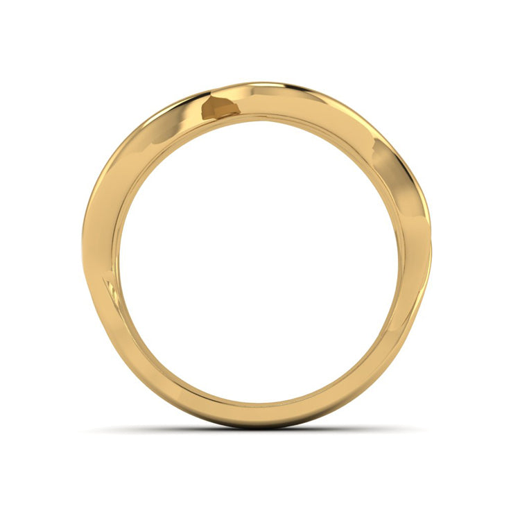 18ct Gold Open Wave Curlicue Ring Through Finger View