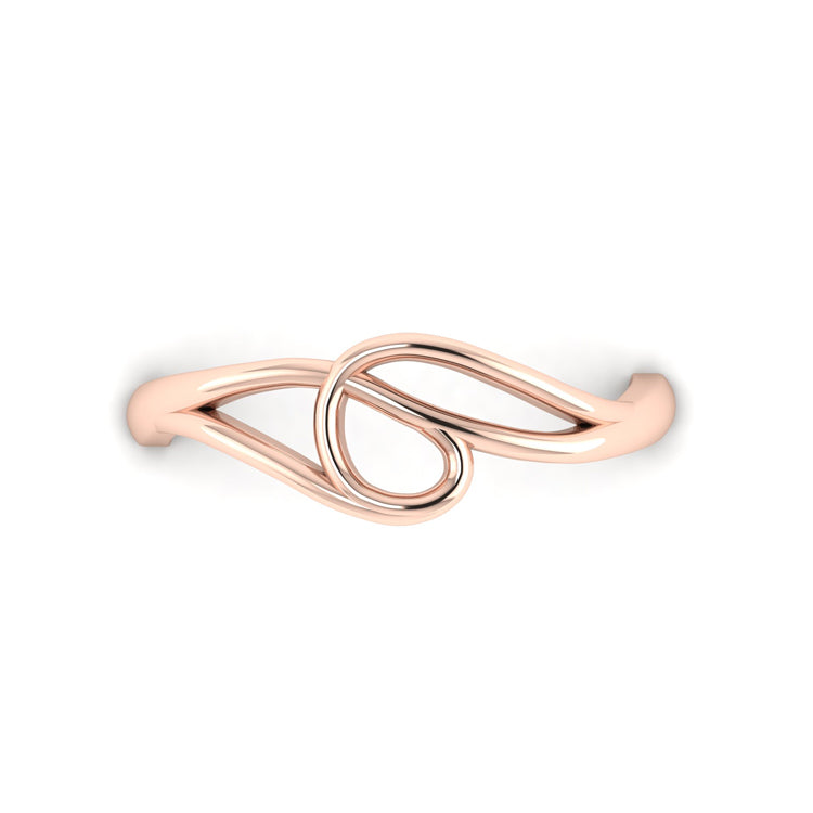 18ct Rose Gold Curlicue Ring Looking Down View