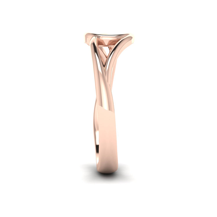 18ct Rose Gold Curlicue Ring Side View