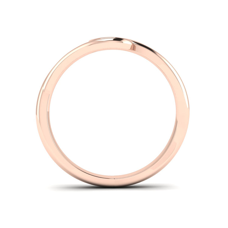 18ct Rose Gold Curlicue Ring Through Finger View