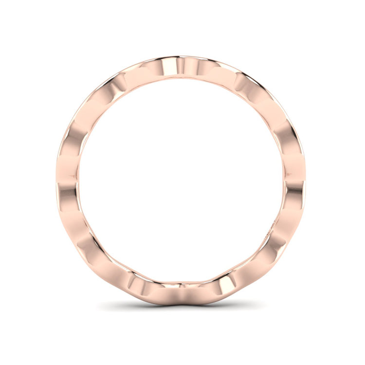 18ct Rose Gold Shimmer Ring Through Finger View