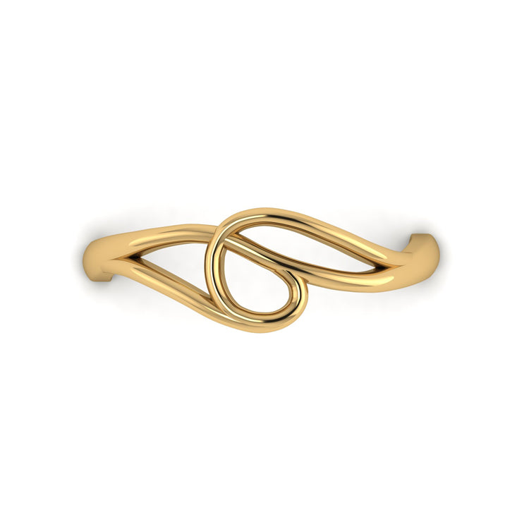 18ct Yellow Gold Curlicue Ring Looking Down View