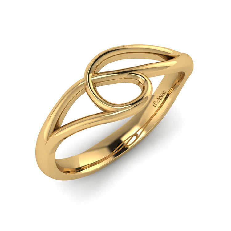 18ct Yellow Gold Curlicue Ring Perspective View