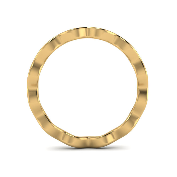 18ct Yellow Gold Shimmer Ring Through Finger View