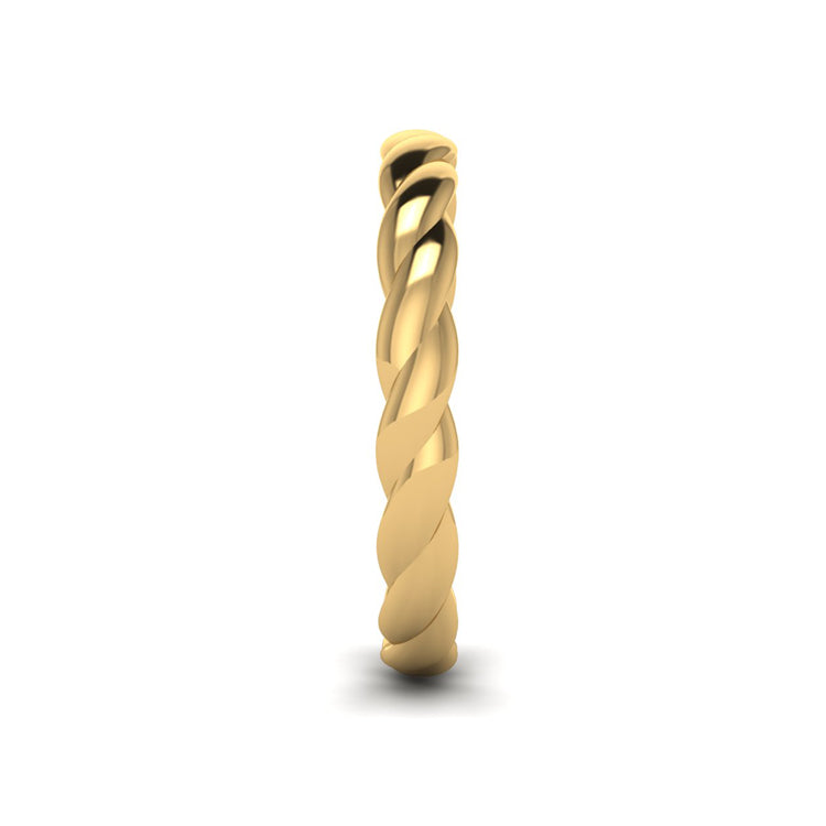 18ct Yellow Gold Twist Wedding Ring Side View
