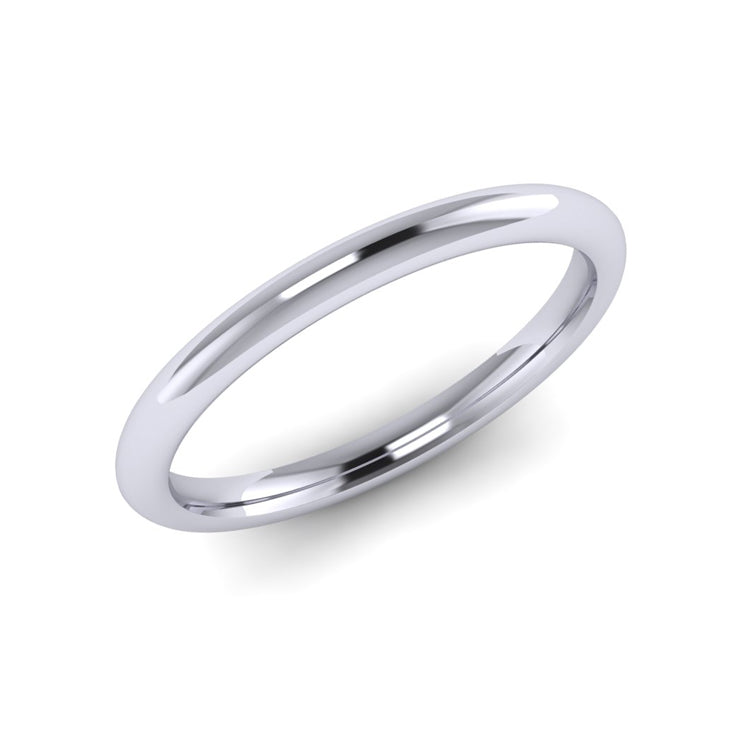 2mm Platinum Wedding Ring Perspective View
