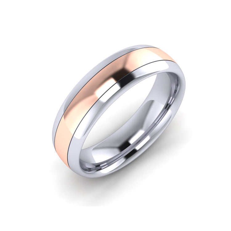 Suave 950 Karat Platinum And Rose Gold Interlock Ring