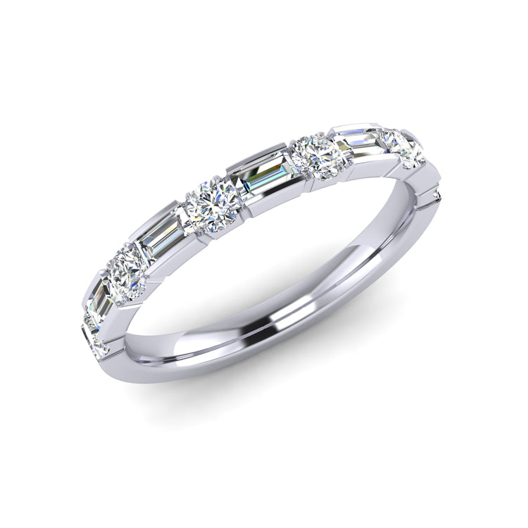 Claw Set Emerald Cut Diamond Eternity Ring