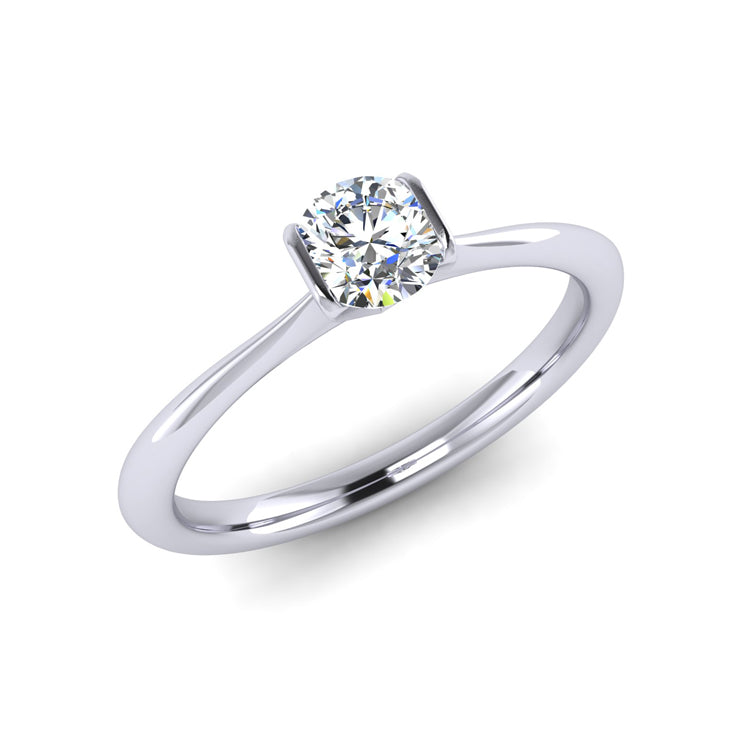 Bar Sett GIA Certified Diamond Ring Perspective View