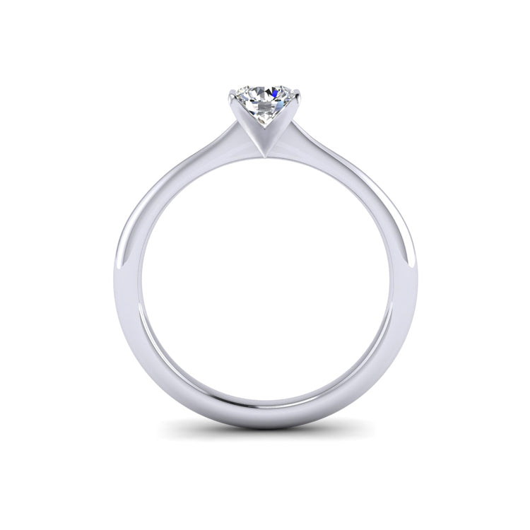 Bar Sett GIA Certified Diamond Ring Through Finger View