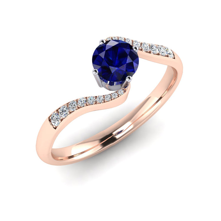 Rose gold and sales blue sapphire engagement rings