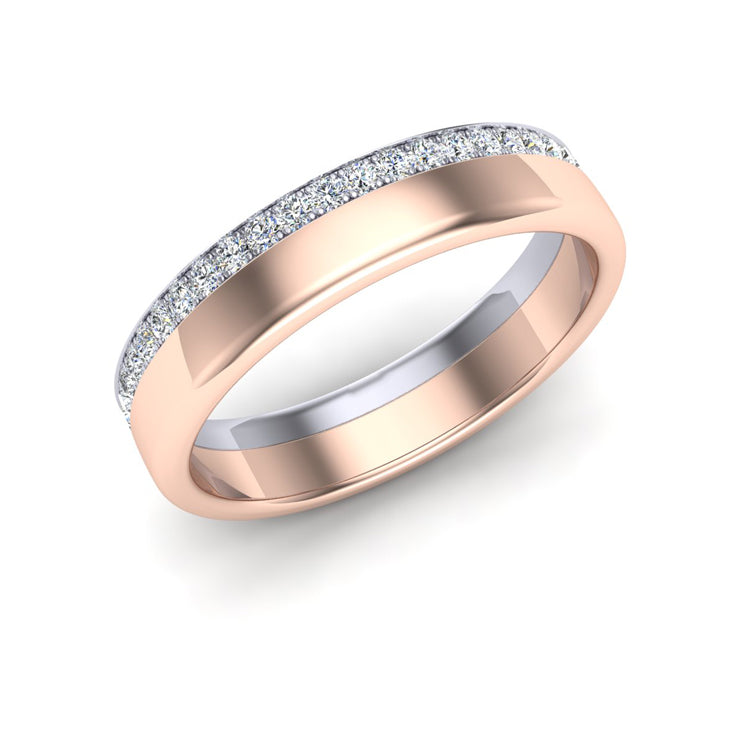 18ct Gold Fitted Twist Wedding Ring with Fine Diamond – Carolyn Codd