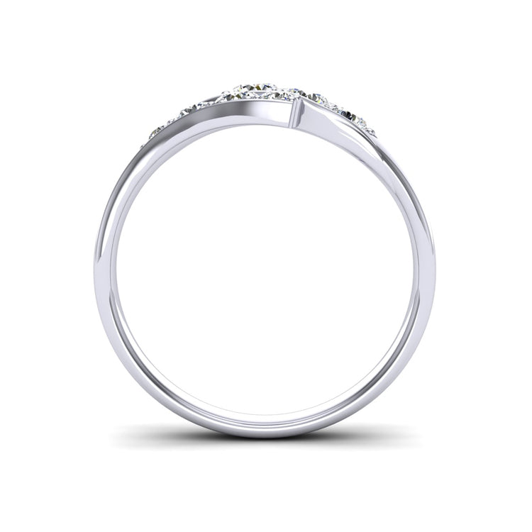 Fine Diamond Ring in Platinum Through Finger View