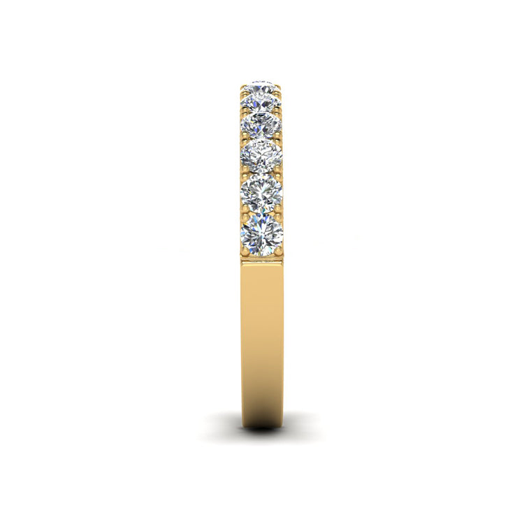 Gold Castellated Diamond Ring Side View