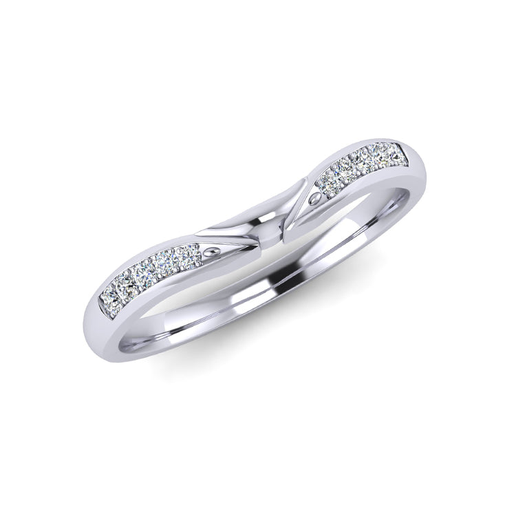 Platinum and Diamond Fitted Wedding Ring Perspective View
