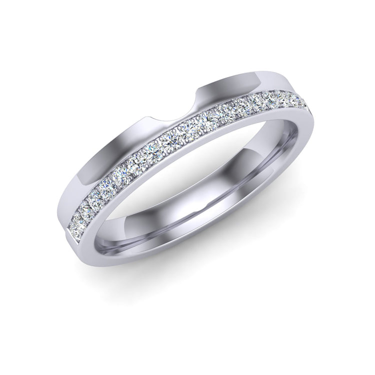 Platinum and Fine Diamond Fitted Wedding Ring Perspective View
