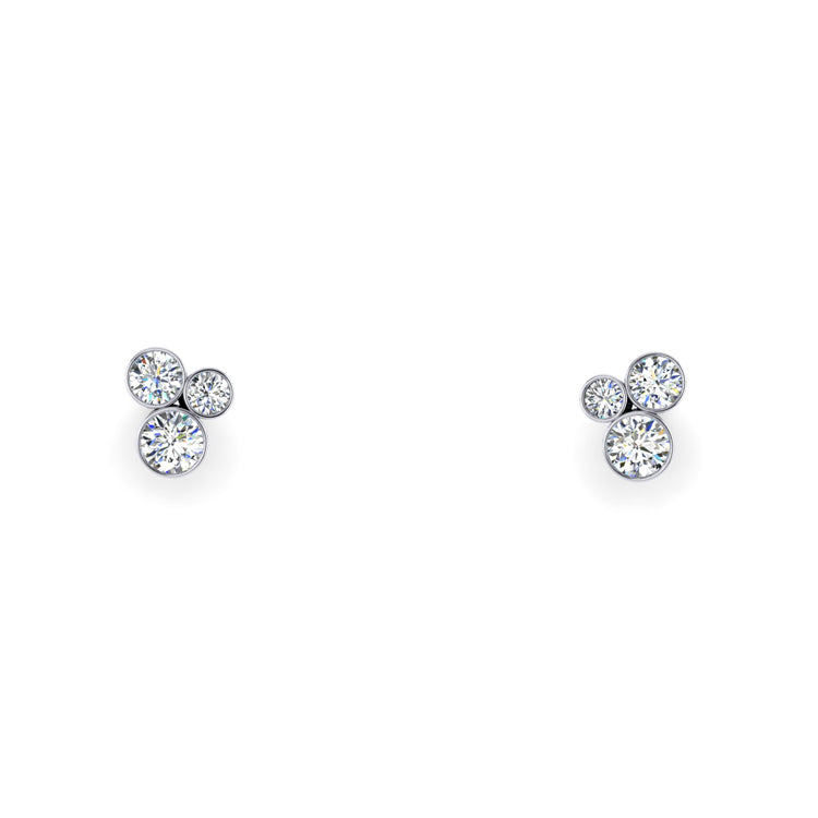 Sui Generis Diamond Platinum Earrings Front View