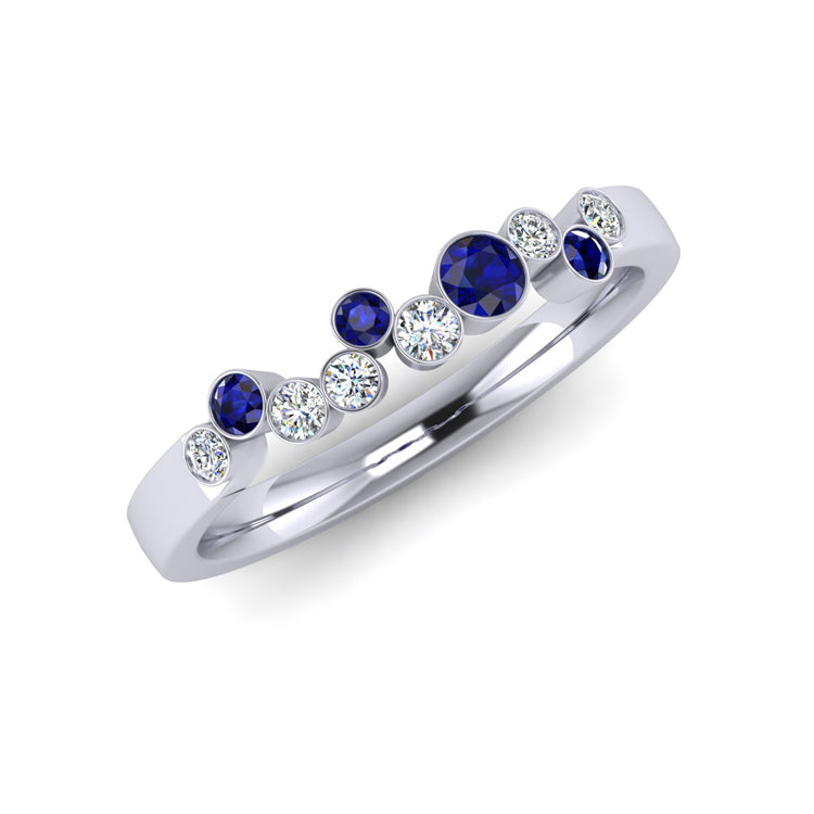 Sui Generis Natural Sapphire and Fine Diamond Platinum Ring Perspective View