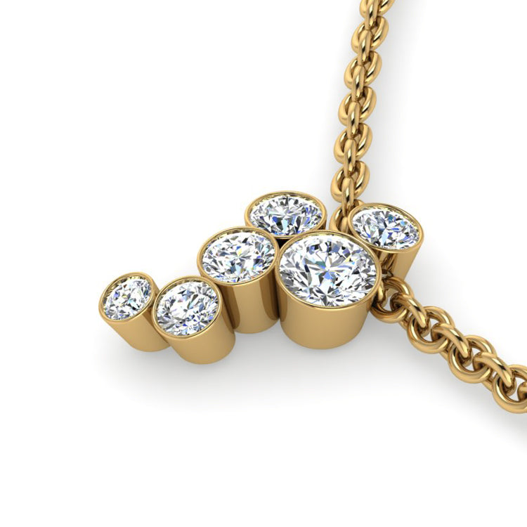 Sui Generis Diamond and Gold Pendants Perspective View