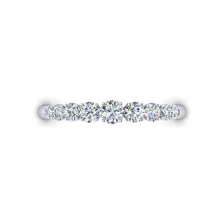 Tapered Fine Diamond and Platinum Eternity Ring Looking Down View