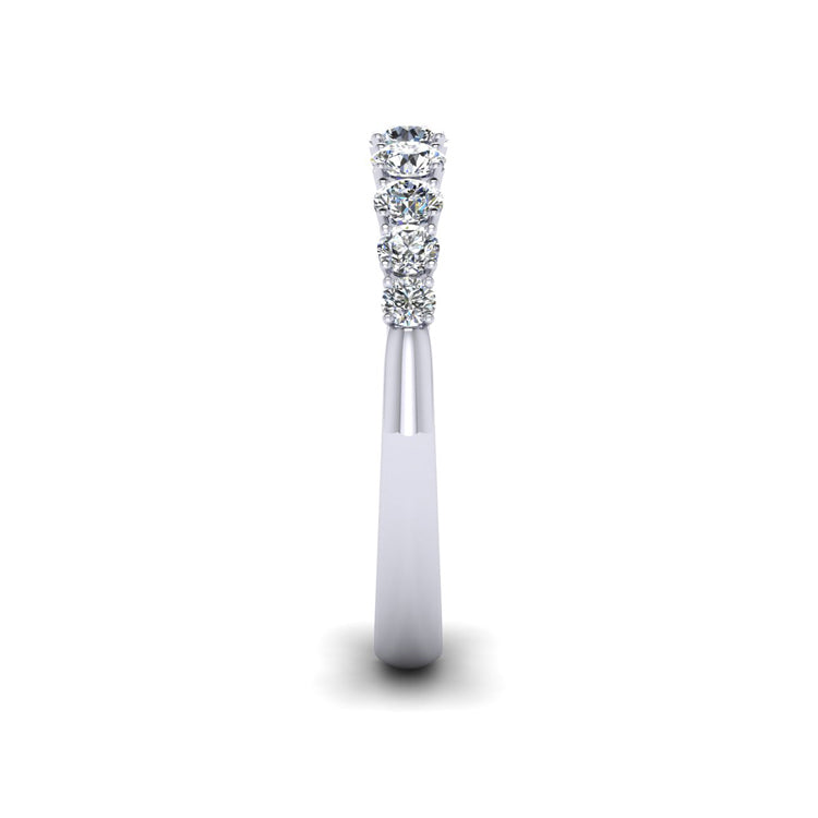 Tapered Fine Diamond and Platinum Eternity Ring Side View