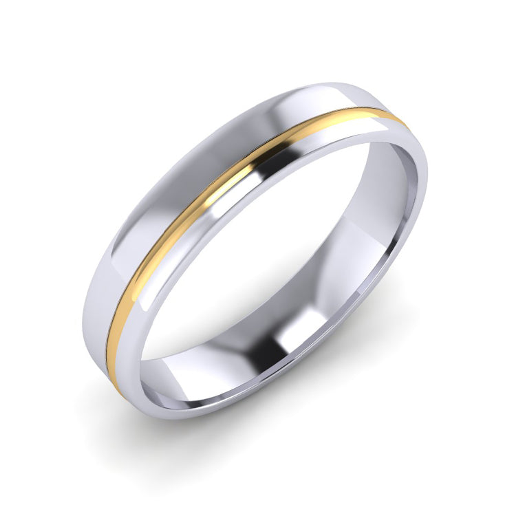 5mm Platinum and 18ct Yellow Gold Detail Band – Carolyn Codd