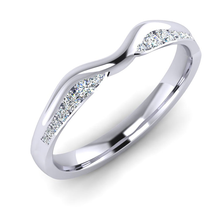 Gorgeous Tulip Wedding Ring Set, Platinum ring for ladies